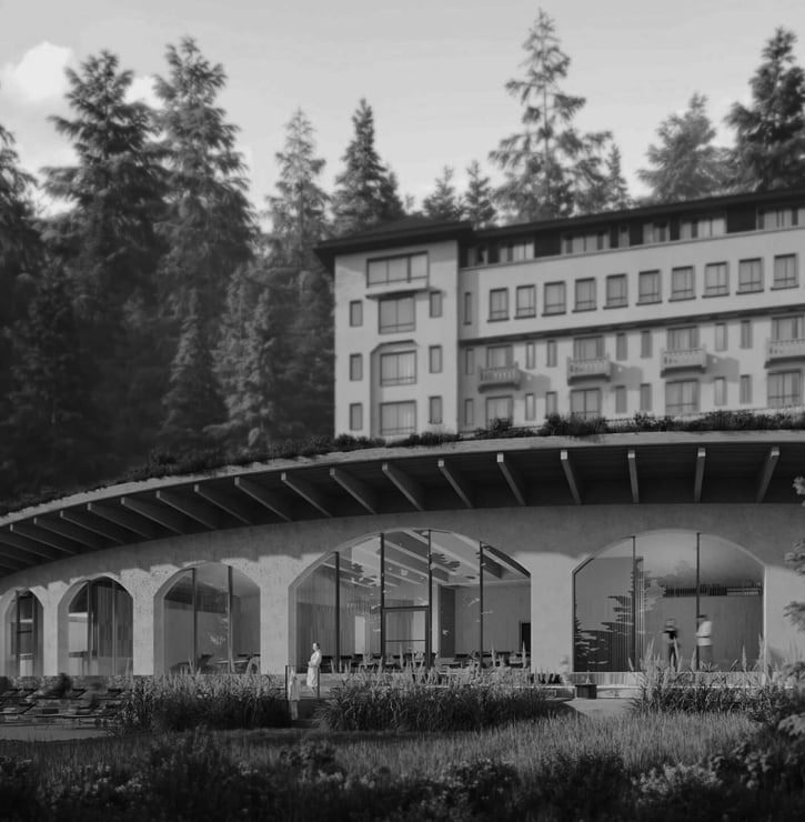 An artist rendering of Basin Glacial Waters Spa at Fairmont Lake Louise.