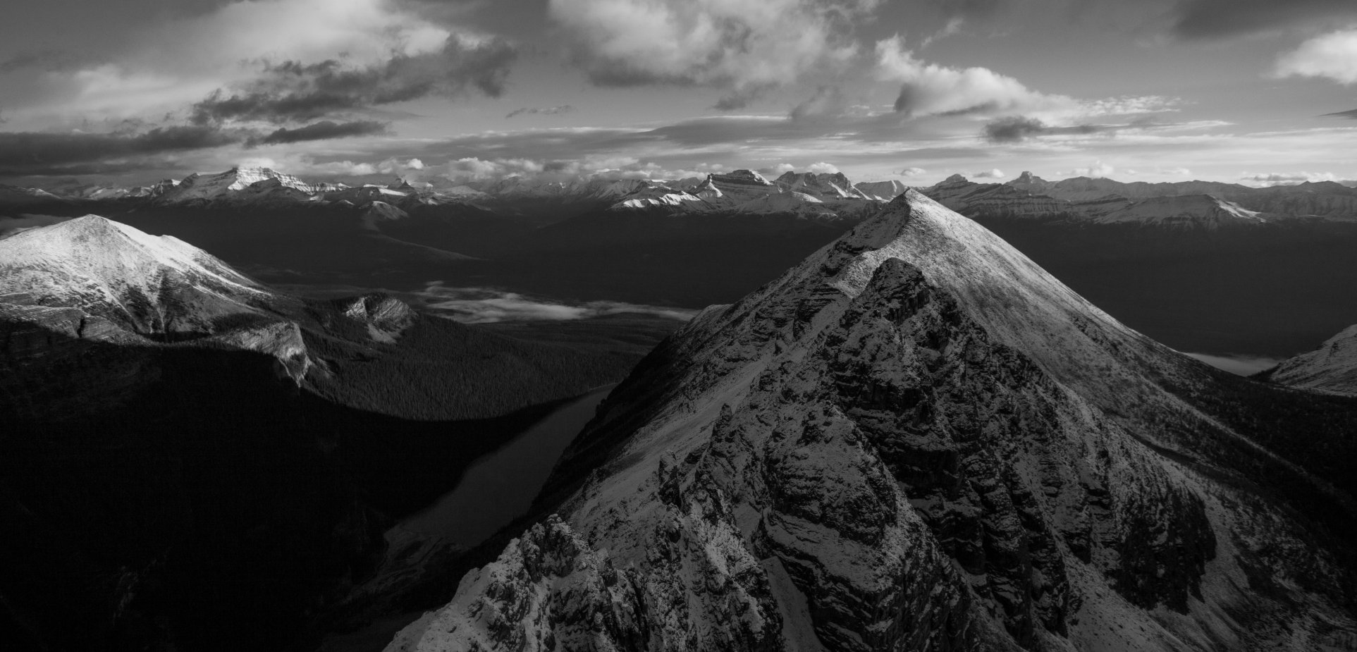 Lake Louise Back Mountain Aerial