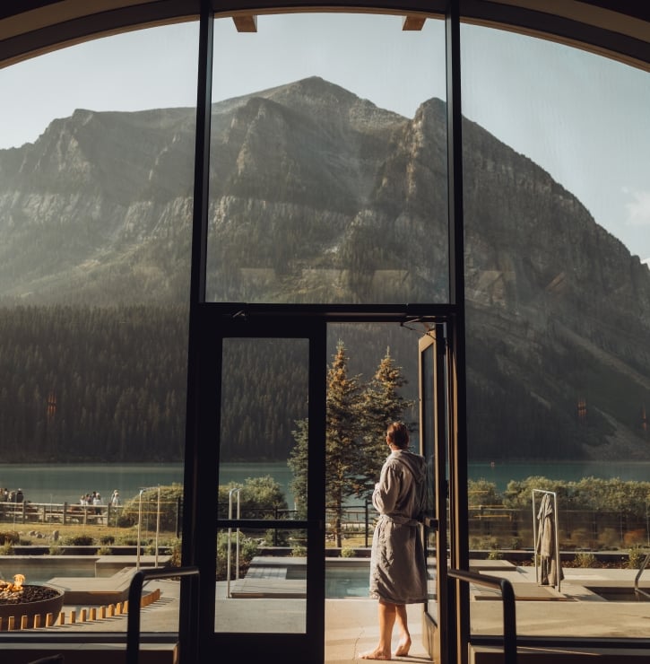 The view from Glacier Lounge at Basin Glacial Waters. Photo by Scott Bakken